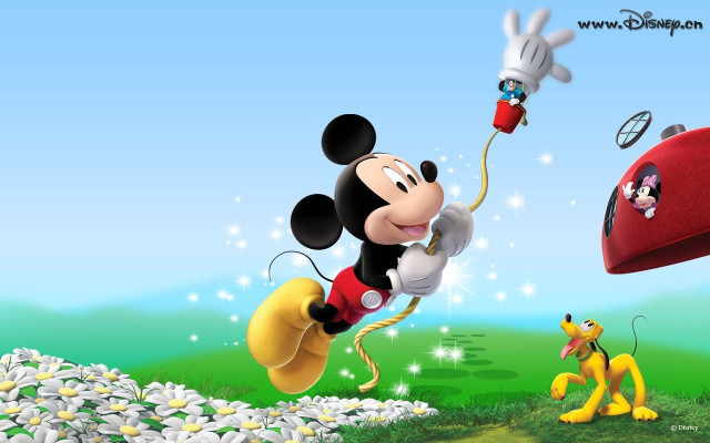 Mickey mouse flying red object free wallpaper - medium preview image