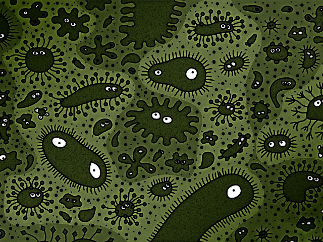 Green black germs background variety free wallpaper - medium preview image