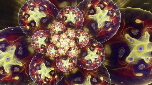 Flower petals yellow center image free wallpaper - medium preview image