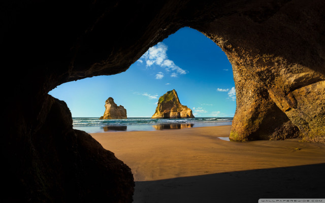 Beach cave view blue sky #3 free wallpaper - medium preview image