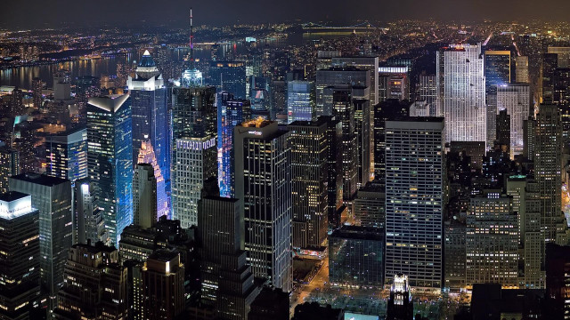 City night tall buildings lights #6 free wallpaper - medium preview image