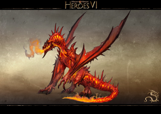 Red dragon orange flames back free wallpaper - medium preview image