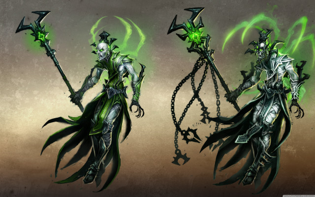 Fantasy character green hair green free wallpaper - medium preview image
