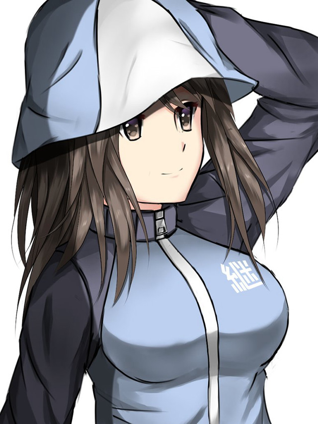 Woman blue white outfit hat free wallpaper - medium preview image