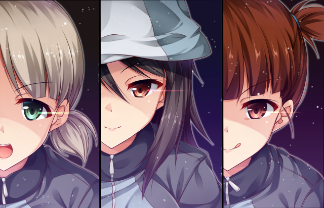 Girl long hair hat three free wallpaper - medium preview image