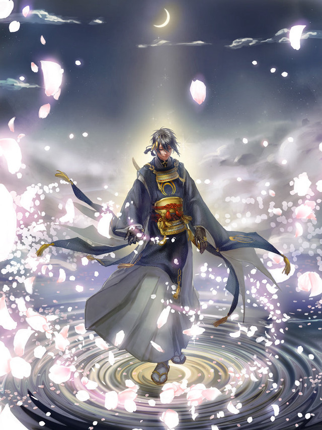 Man blue outfit standing water #3 free wallpaper - medium preview image