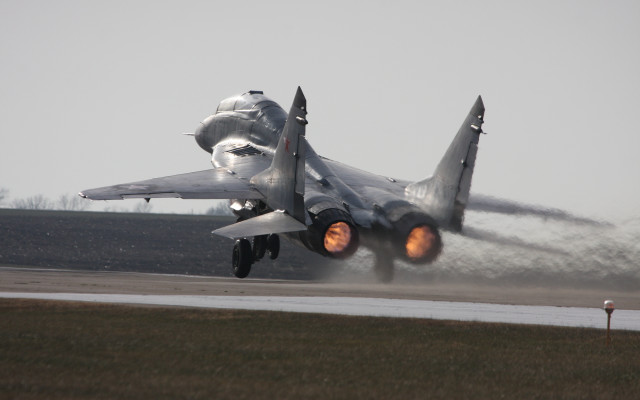 Jet taking off runway landing free wallpaper - medium preview image