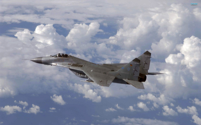 Fighter jet cloudy sky blue free wallpaper - medium preview image