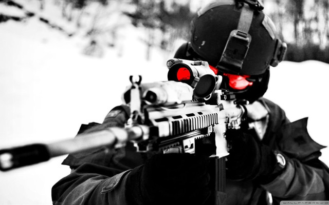 Man black jacket gun aiming free wallpaper - medium preview image