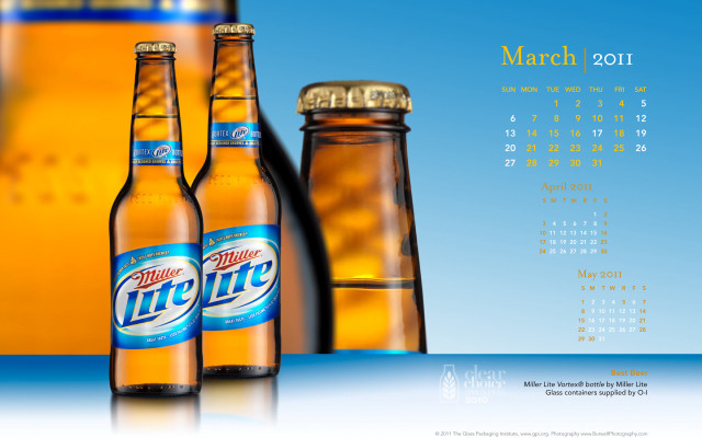 Calendar beer bottles table blue free wallpaper - medium preview image