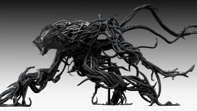 Large alien creature long neck free wallpaper - medium preview image