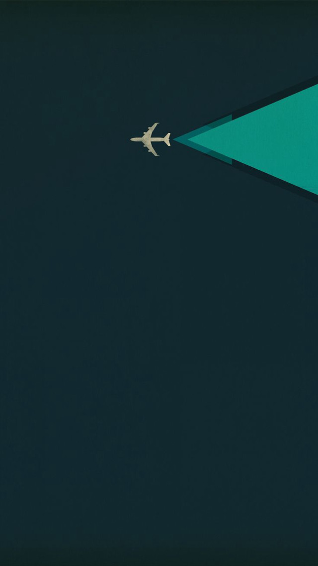 Darkblue sky plane greentriangle white free wallpaper - medium preview image