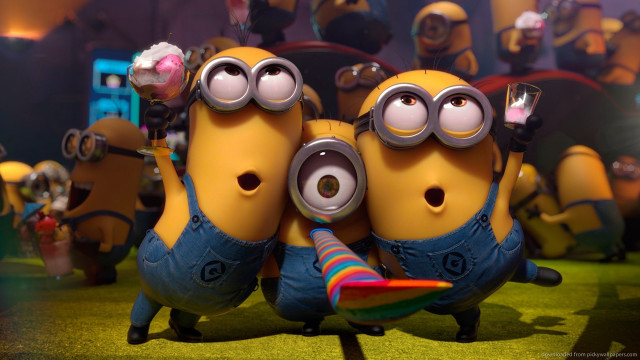 Minions hugging despicable me scene free wallpaper - medium preview image