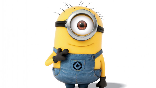 Minion big eye blue overalls free wallpaper - medium preview image