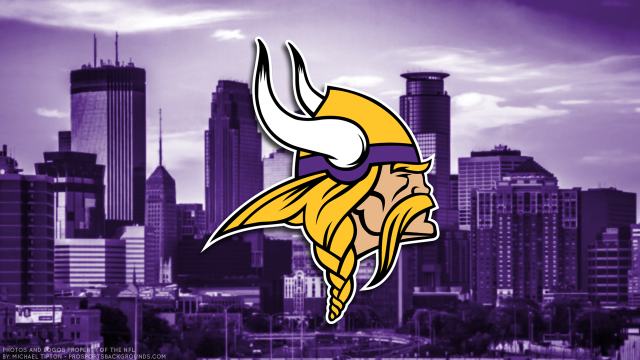 Minnesota vikings logo city skyline #2 free wallpaper - medium preview image