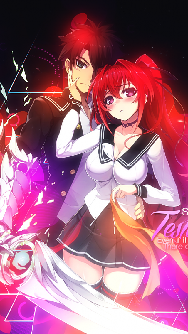 Anime couple dark background pink #2 free wallpaper - medium preview image