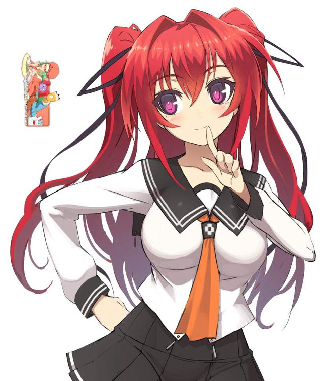 Red haired girl posing school free wallpaper - medium preview image