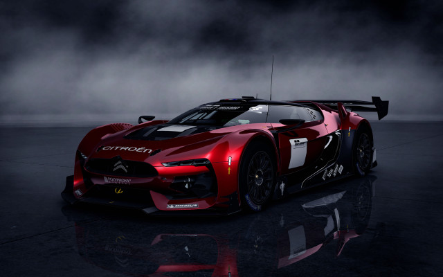 Red sports car dark room #48 free wallpaper - medium preview image