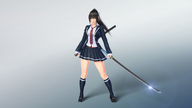 Woman uniform holding sword in free wallpaper - medium preview image