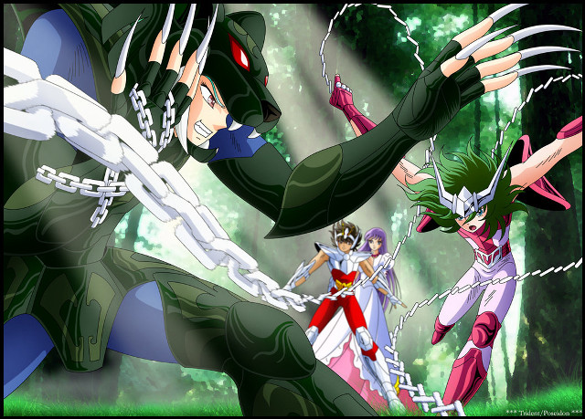 Anime characters forest chains hands free wallpaper - medium preview image