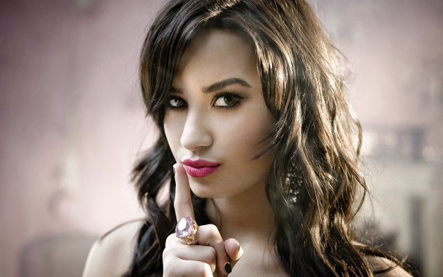 Woman pink lipstick finger up free wallpaper - medium preview image