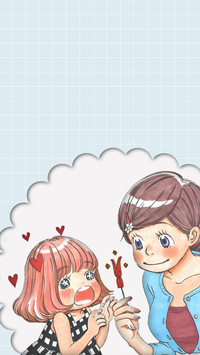 Girl holding knife hearts blue free wallpaper - medium preview image