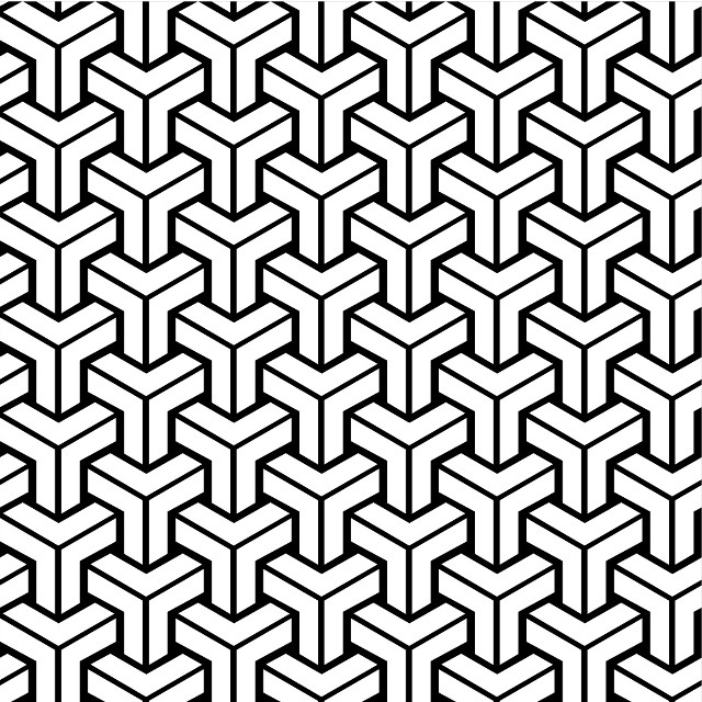 Black white pattern intersecting lines free wallpaper - medium preview image