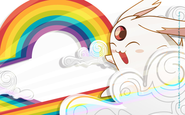 Cartoon rainbow cloud background middle free wallpaper - medium preview image