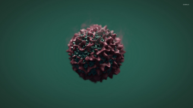 Red black ball floating green free wallpaper - medium preview image