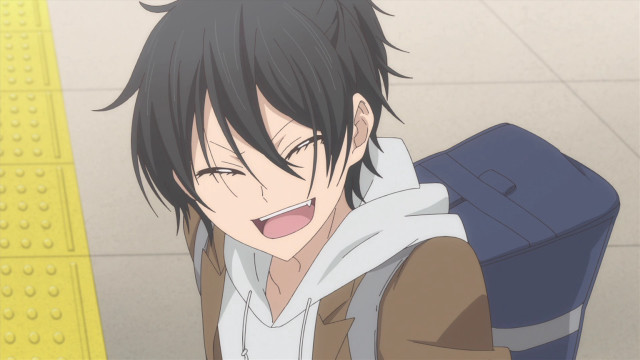 Man backpack smile anime yellow free wallpaper - medium preview image