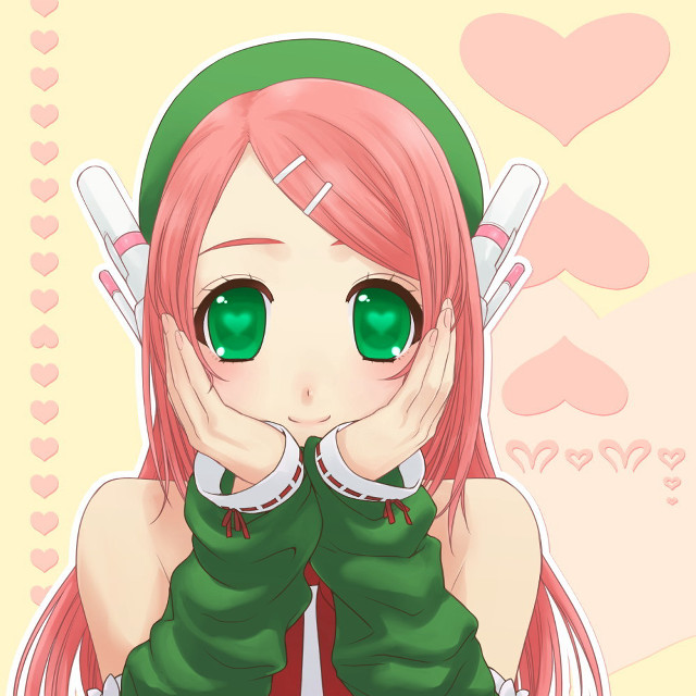 Girl green eyes green hat free wallpaper - medium preview image