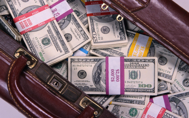 Suitcase full of money bills free wallpaper - medium preview image