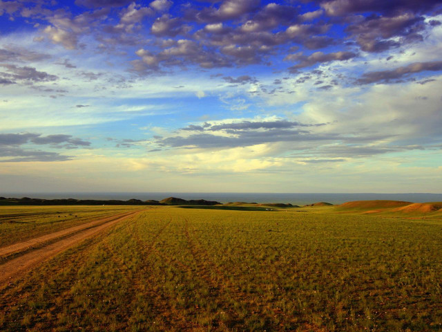 Dirt road field sky clouds #4 free wallpaper - medium preview image