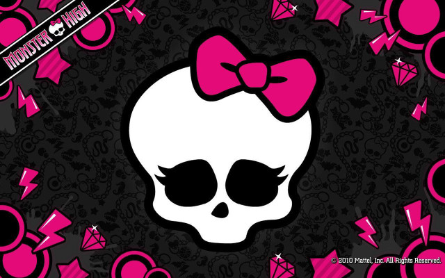 Skull bow pink black background free wallpaper - medium preview image