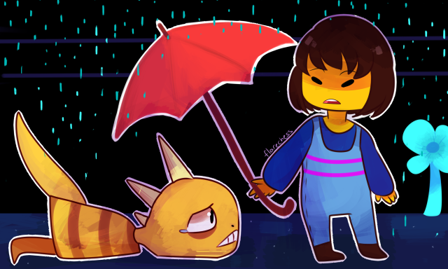 Cartoon character umbrella cat rainy free wallpaper - medium preview image