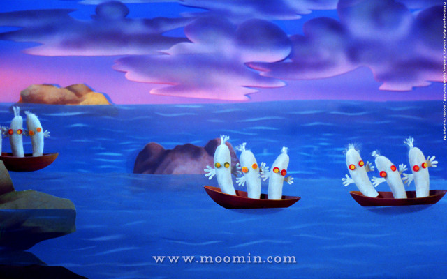 Three white cats boat ocean free wallpaper - medium preview image