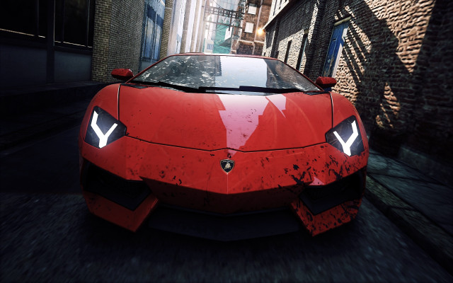 Red sports car alley brick #2 free wallpaper - medium preview image