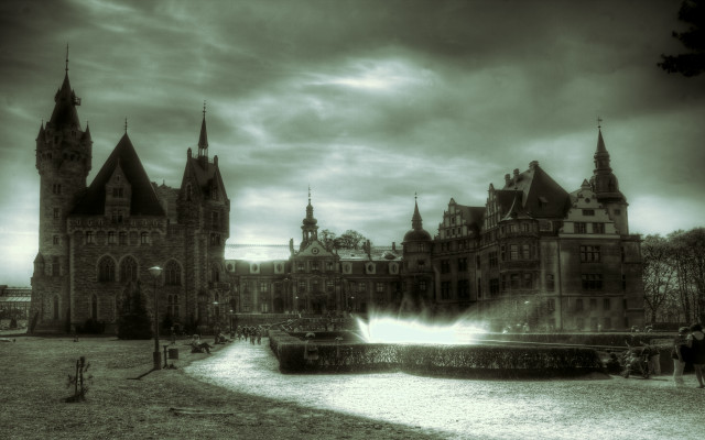 Large building fountain cloudy sky #3 free wallpaper - medium preview image