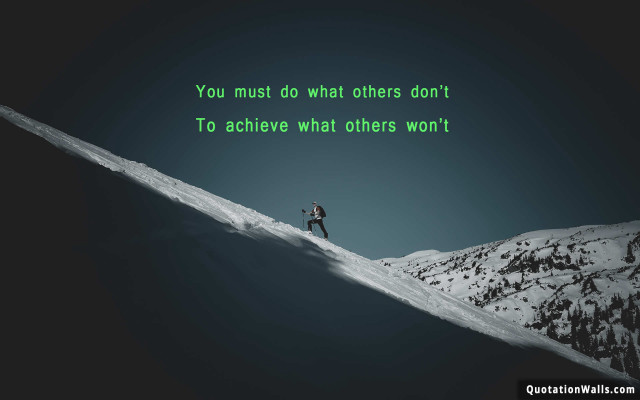 Man snow mountain green quote free wallpaper - medium preview image