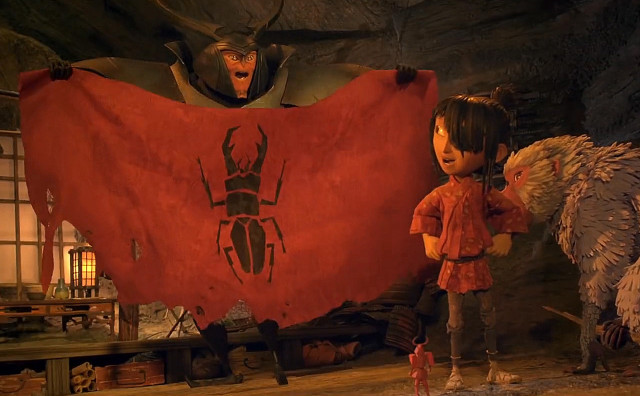 Little girl giant bug red free wallpaper - medium preview image