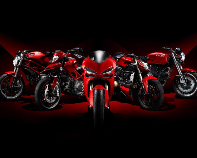 Motorcycles lined up black background #3 free wallpaper - medium preview image
