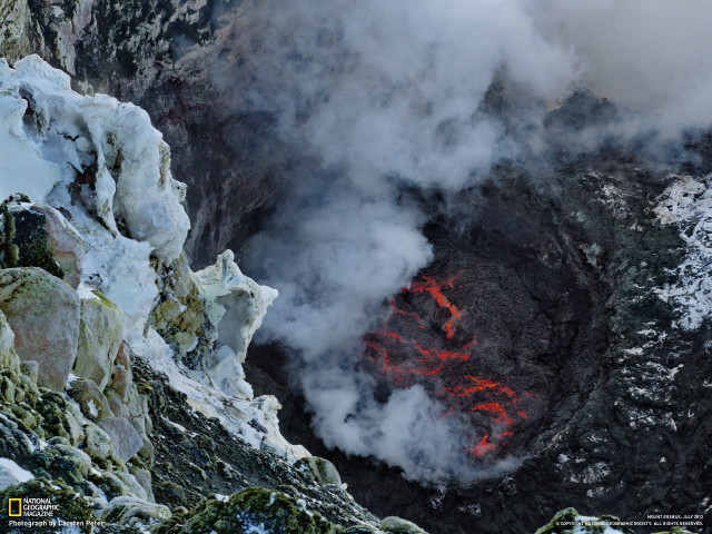 Lava flow mountain snow rocks free wallpaper - medium preview image
