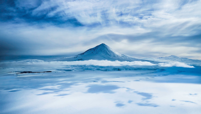 Snowy mountain cloudy sky foreground #2 free wallpaper - medium preview image