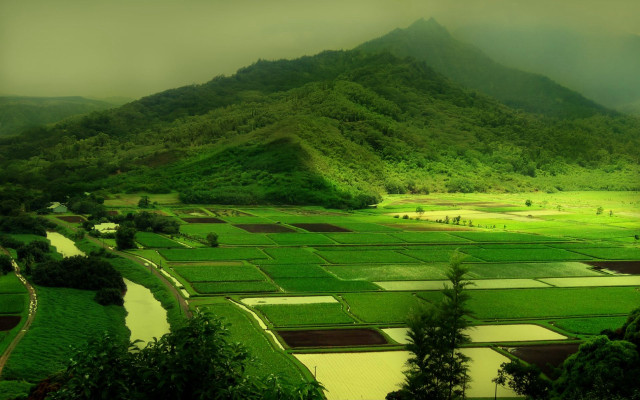 Green valley mountain background river #2 free wallpaper - medium preview image