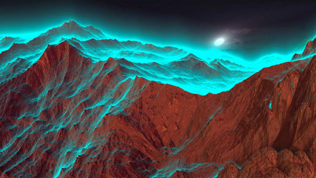 Mountain range moon blue light free wallpaper - medium preview image