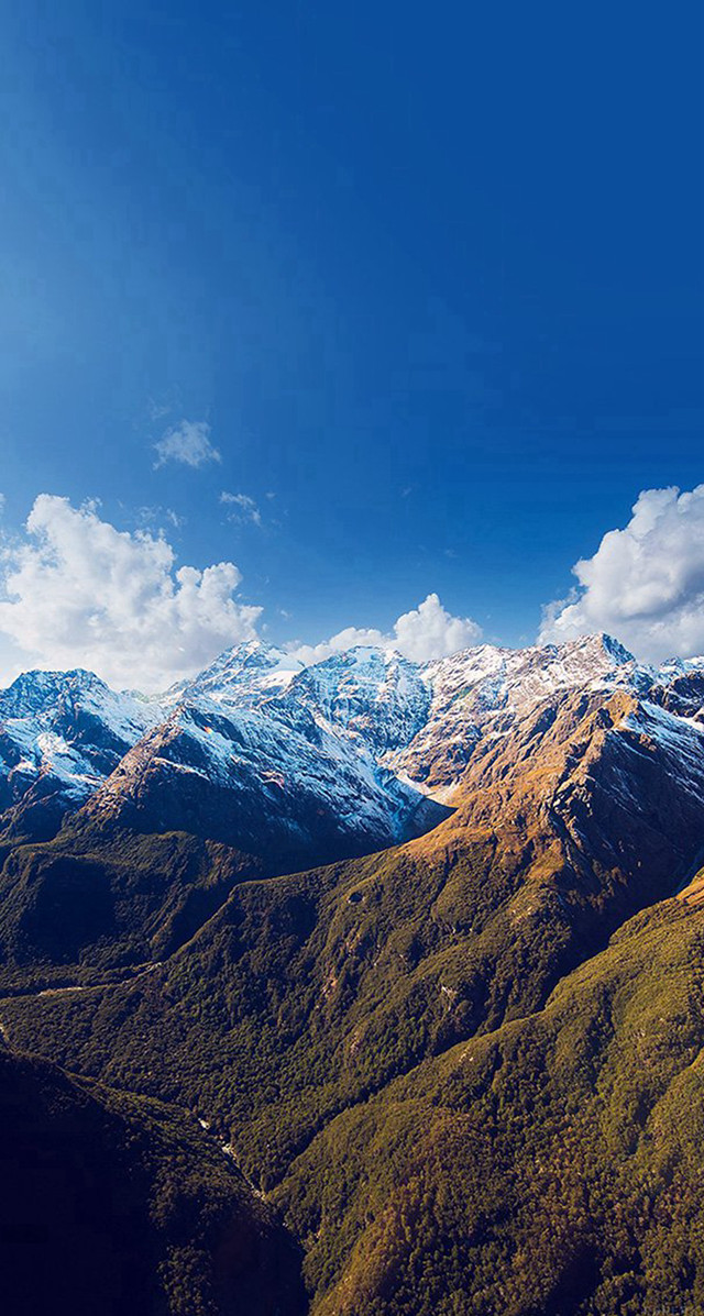 Mountain range snowy peaks blue free wallpaper - medium preview image