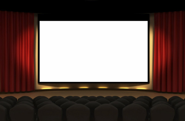 Theater red curtains white screen free wallpaper - medium preview image