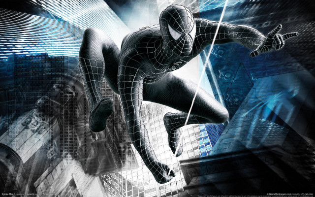 Spider man flying city skyline #2 free wallpaper - medium preview image