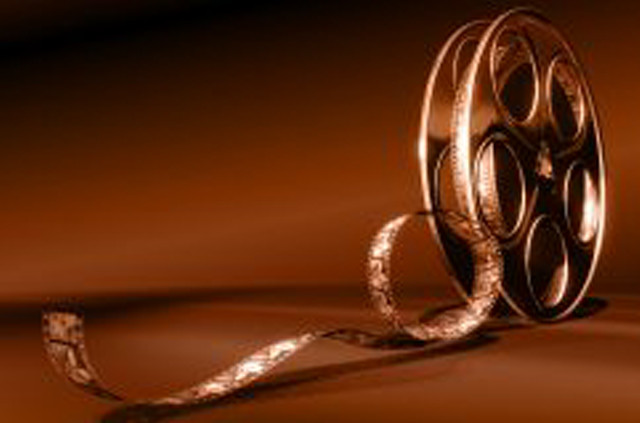 Film reel gold ribbon brown free wallpaper - medium preview image