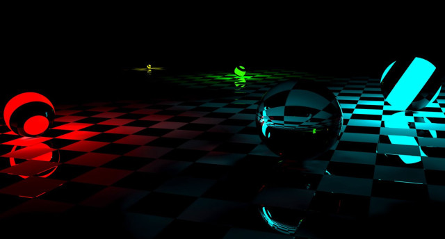 Checkered floor red blue object free wallpaper - medium preview image